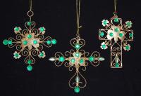 METAL IRISH GEM ORNAMENTS 3 PC SET
